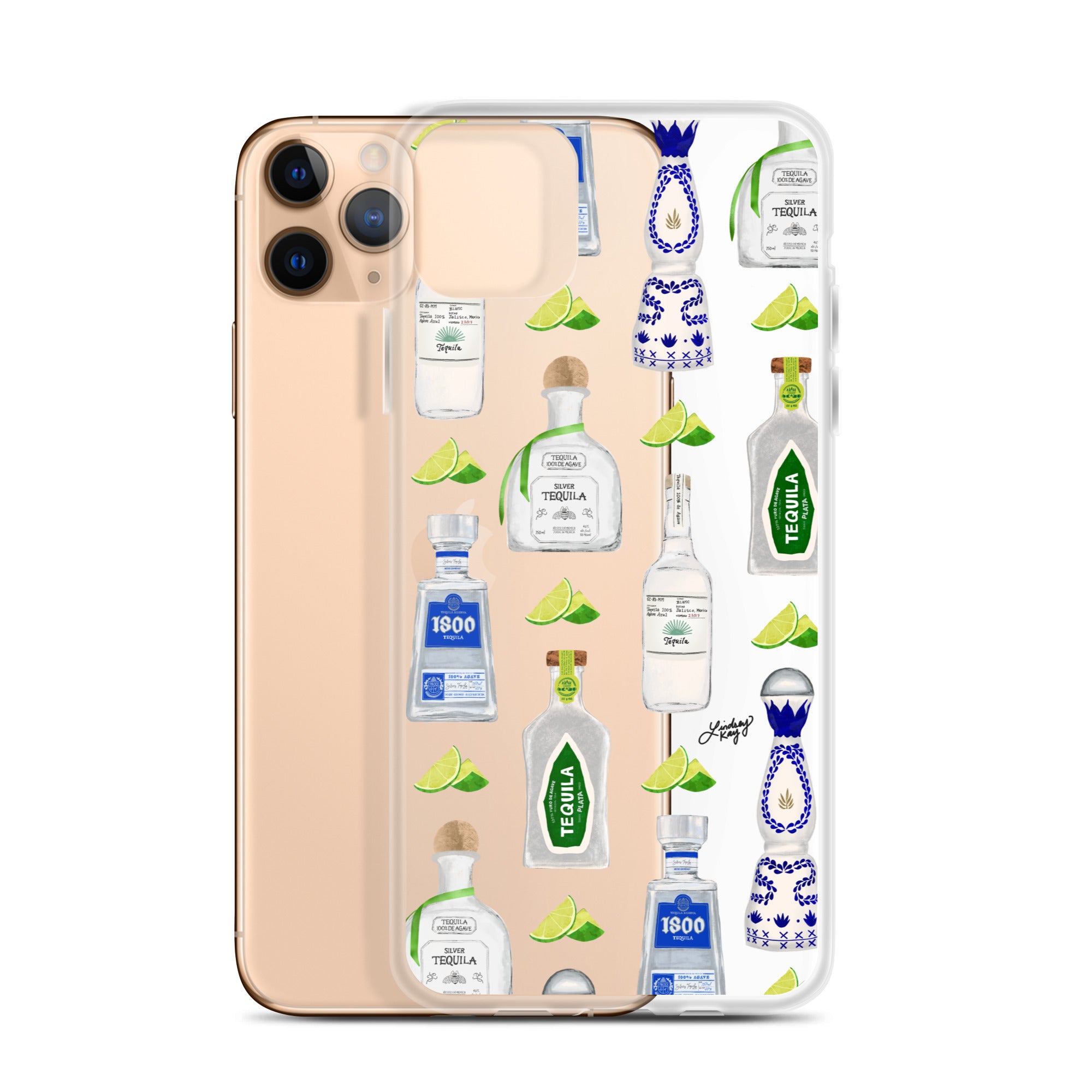 Ilustración de botellas de tequila - Funda transparente para iPhone®